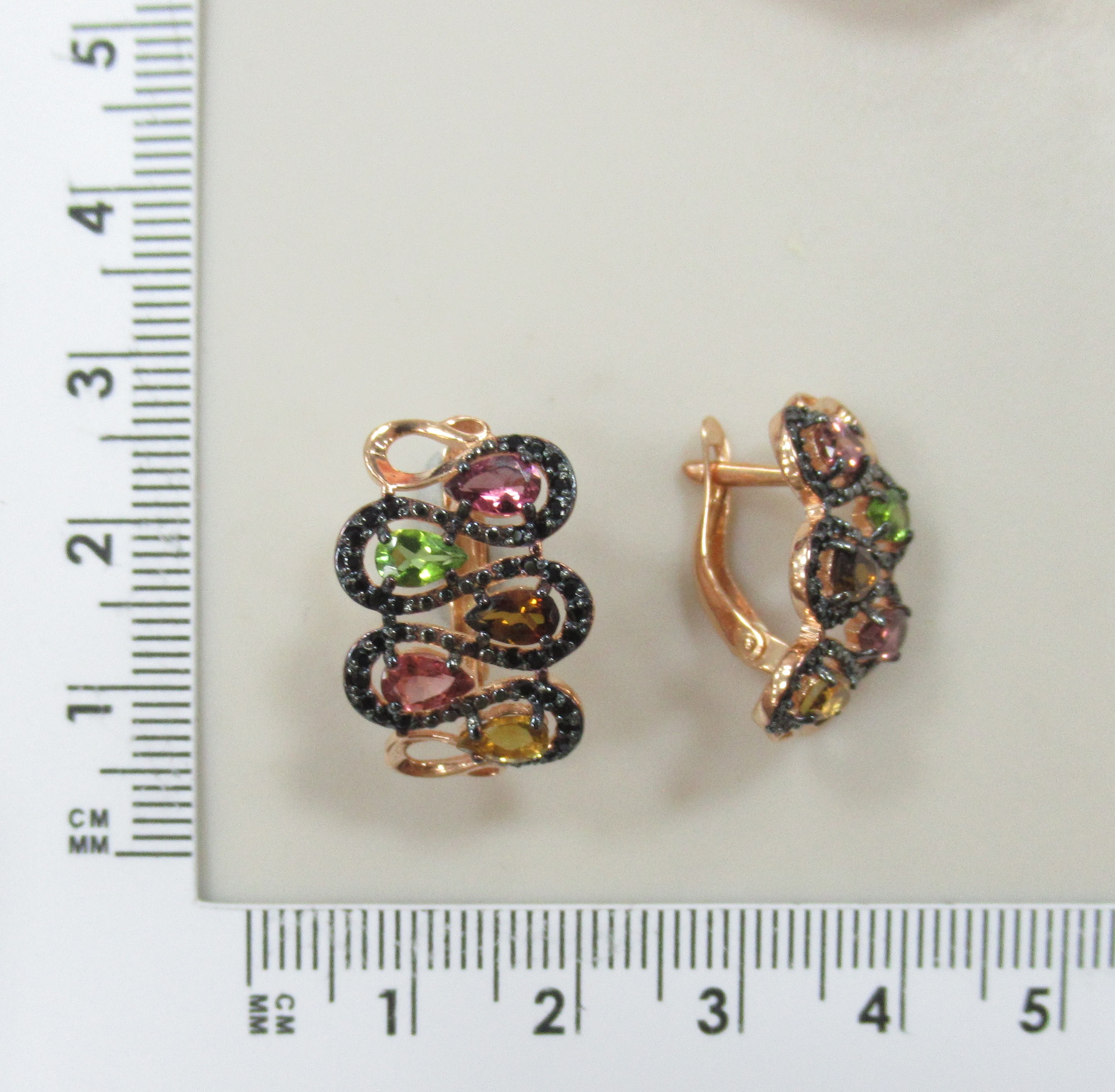 Серебряные серьги с турмалинами